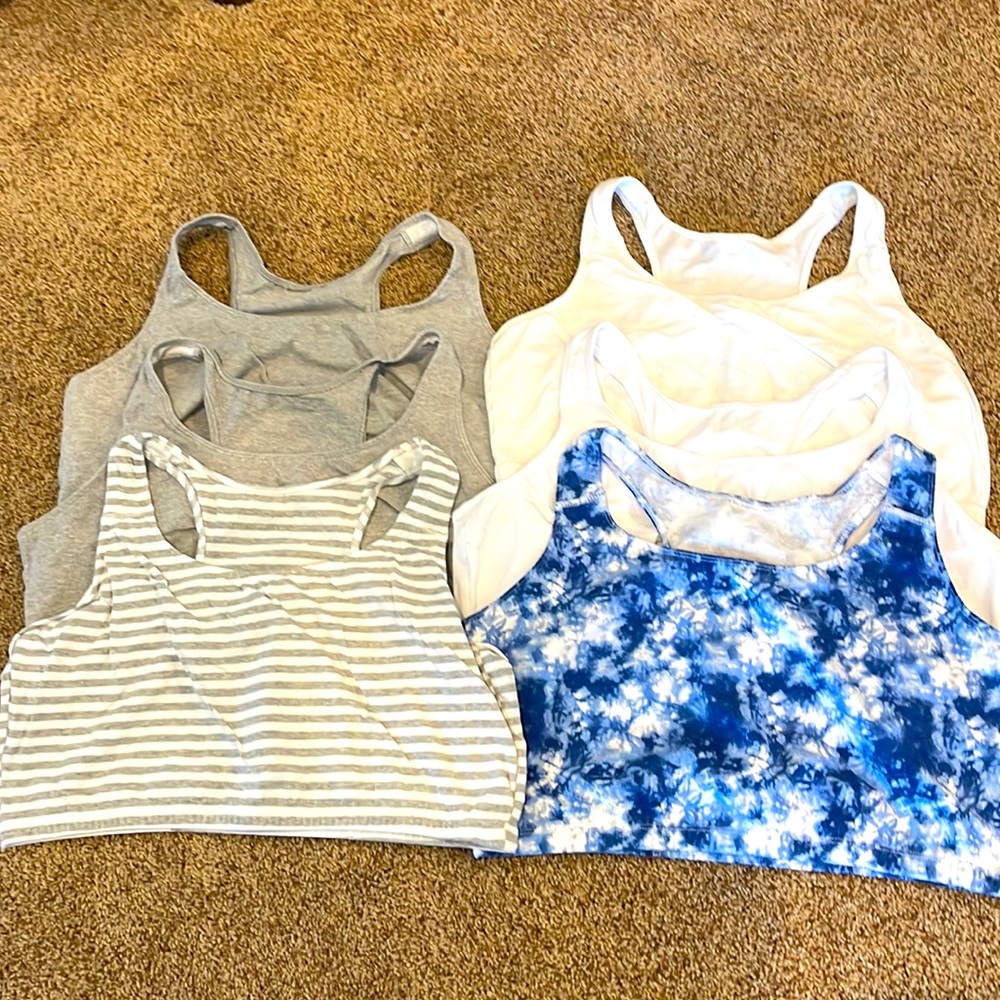 Set of 6 Racerback Sports Bras - size 46 - Most are NWOT!